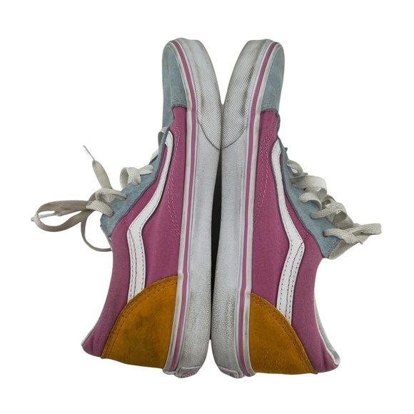 Vans Fuchsia Pink White Color Block Old Skool Sneakers Size 6 Girl's - Picture 6 of 8